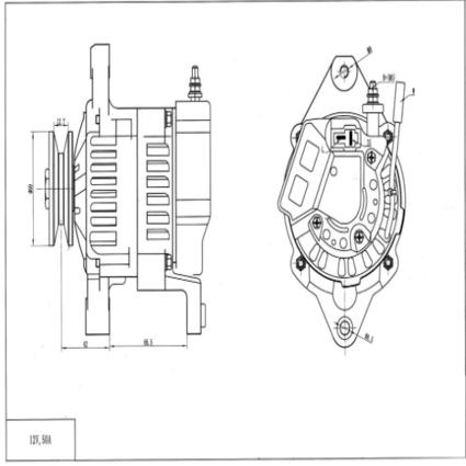 ALTERNADOR JOHN DEERE SANSUNG 40A 12V - Imagem 4