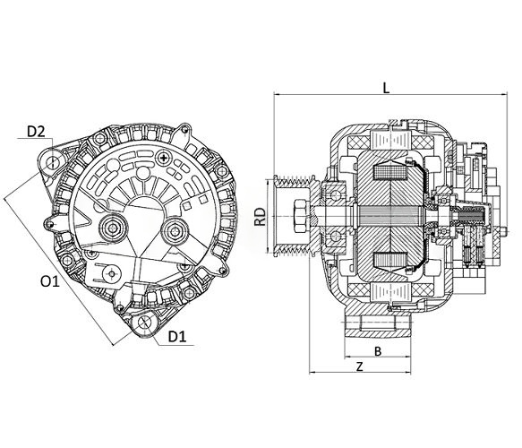 ALTERNADOR JOHN DEERE 200A 12V - Imagem 5